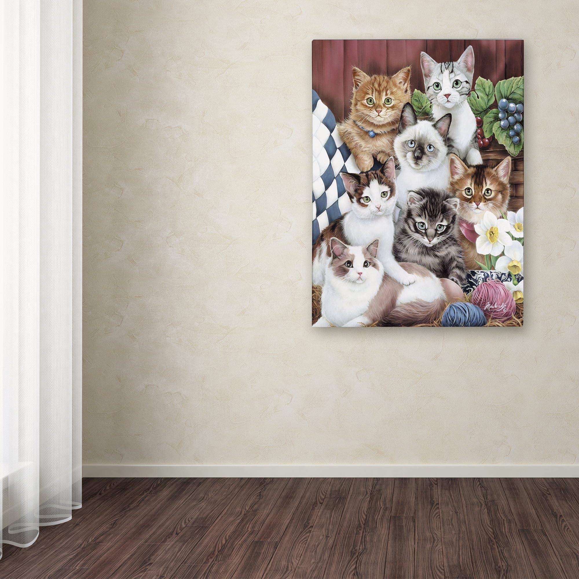 Trademark Fine Art 'Cuddly Kittens' Canvas Art by Jenny Newland