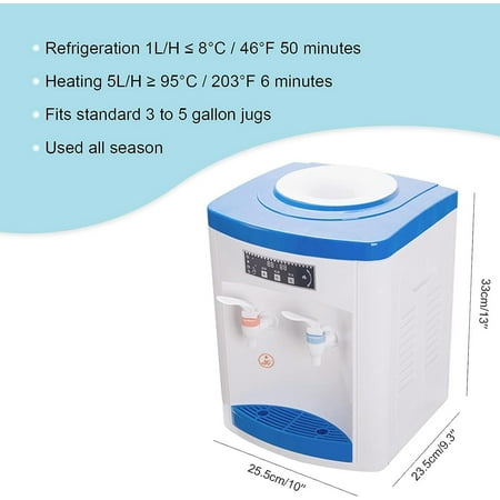 550W Loading Small Water Cooler Dispenser 5 Gallon Cold and Hot Water Dispenser Top