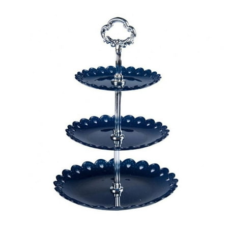 

3-Tier Porcelain Cupcake Stand Serving Tray - Dessert Cake Stand - Pastry Serving Stand for Tea Party Wedding and Birthday