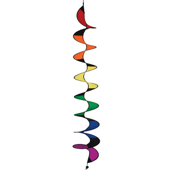 In the Breeze 4771 — Black Rainbow Curlie, 60-Inch, Colorful Wind Spinner and Garden Decoration
