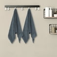 thumbnail image 6 of Unique Bargains Cotton Striped 2 Pc Hand Towel Highly Absorbent Dark Grey, 6 of 8