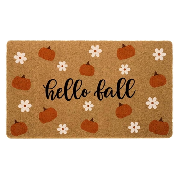Halloween Decorations,Fall Welcome Doormat Pumpkin Doormat Natural Coconut Coir Mat Non Slip Front Door Rug For Holiday Decoration Entrance Porch Outdoor