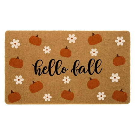 Halloween Decorations Fall Welcome Doormat Pumpkin Doormat Natural Coconut Coir Mat Non Slip Front Door Rug For Holiday Decoration Entrance Porch Outdoor