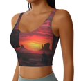 thumbnail image 2 of Balery Sunset Western Desert Cowboy Sujetadores deportivos con espalda cruzada para mujer, acolchados, sin costuras, de alto impacto, ideales para yoga, gimnasio, entrenamiento y fitness.-, 2 of 8