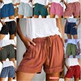 thumbnail image 2 of Pantalones cortos casuales de pierna ancha y sueltos, pantalones cortos elásticos con cordones y cintura alta para mujeres europeas y americanas de verano, 2 of 6