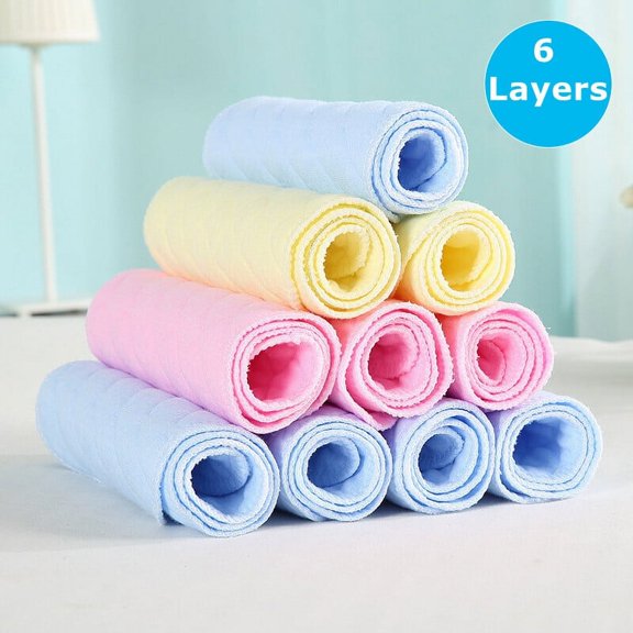 10 Pack Muslin Burp Cloths Baby Burp Clothes for Boy Girls 100% Cotton Large 18''X7'' 6 Layers Thicken Super Soft Absorbent(10 Pack, Pink)