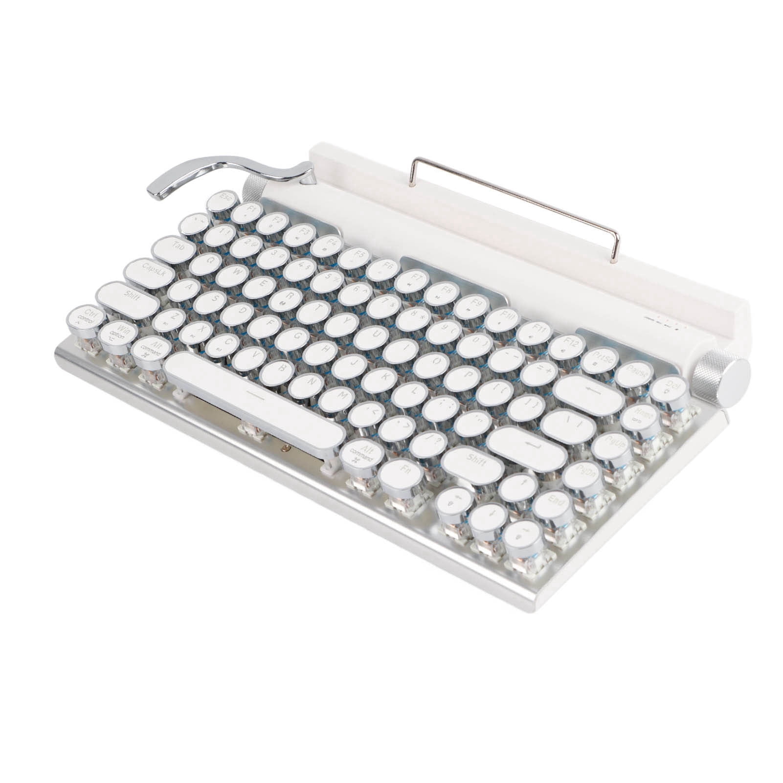 Typewriter Mechanical Illuminated Keyboard 83 Keys, Durable Keycaps Mechanical Blue Switch  Or Wired Office Keyboard, For , IOS,