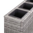 thumbnail image 3 of vidaXL Garden Raised Bed with 4 Pots 80x22x79 cm Poly Rattan Grey, 3 of 5