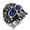 Blue, variant on Mens 18K Gold Plated Stainless Steel Skull Ring European Ghost Head Customizable Inlaid Gemstone Ring for Men Fashion Jewelry Biker Ring