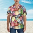 thumbnail image 4 of Daiia Easter Eggs Hawaiian Shirt for Men Gentle Cotton Regular Short Sleeve Casual-3X-Large, 4 of 9