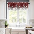 thumbnail image 3 of Christmas Snowman Kitchen Curtains and Valances Set, Winter Snowflakes Tree Pine Cone Red Plaid Rod Pocket Window Valance Window Curtain Panels for Living Room Bedroom Laundry, 27.5x24in, 3 Pieces, 3 of 7