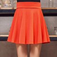 thumbnail image 3 of Women Plus Size Pleated Skirt Casual Fashion Solid Color Mini Skirt High Waist Knitting Cotton Short Skirt, 3 of 3