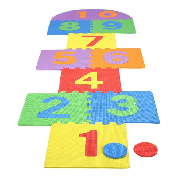 Juego De Tapete De Rayuela Gigante Para Niños, Baldosas Entrelazadas De Espuma Eva Suave Para Niños, Juguetes De Juego Familiar Para Jardín Interior Y Exterior Methold FN004602-00