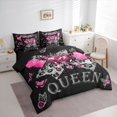 thumbnail image 3 of jejeloiu Pink Sequin Print 7-Piece Twin Bedding Sets,3D Diamond Butterflies Bedding Comforter Set,Leopard Print Bowtie Sheet Sets For Girls,Ultra Soft Home Decor Reversible, 3 of 8