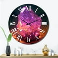 thumbnail image 3 of Designart "Purple Gold Vibrant Stones Regal Gem Tones" Stone Geode Oversized Wall Clock, 3 of 5