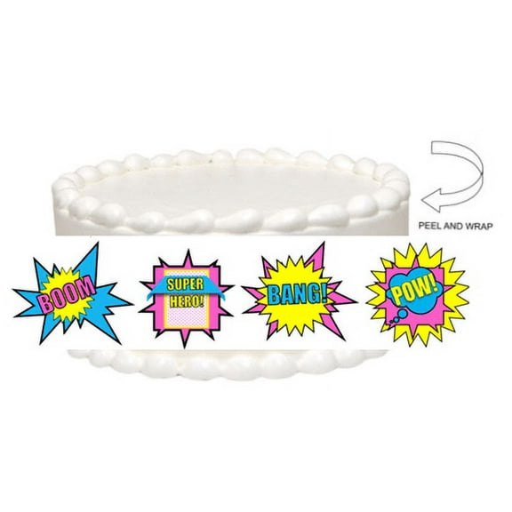 Girls's Super Hero Theme Edible Cake Decoration Topper - Edible Cake Wrap