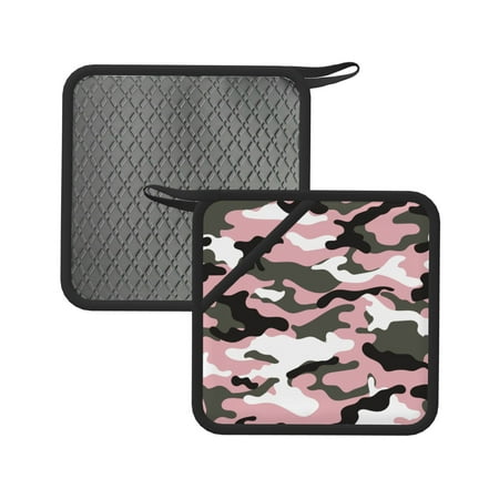 

2pcs Silicone Anti-Hot Hot Pads Oven Mitts Heat Resistant Pot Holders With Pockets Non Slip Oven Glove Potholder For Kitchen Cooking Bbq Baking 7.1in Camouflage2