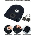 thumbnail image 2 of Bluetooth Beanie Hat with Light, Unisex USB Rechargeable LED Headlamp Cap with Headphones, Built-in Speakers & Mic Winter Knitted Night Lighted Music Hat, Christmas Gifts for Men Him Husband (Navy), 2 of 8