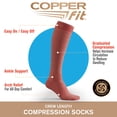 thumbnail image 7 of Copper Fit® Compression Socks, Copper Infused Easy-On/Off, 1-pair, Unisex, Heather Coral, S/M, 7 of 7