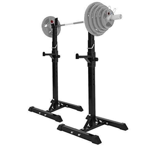 Max Load 550Lbs Pair of Adjustable 40 66 Rack Sturdy Steel Squat Barbell Free Bench Press Stands Gym Home Gym Portable Dumbbell Racks Stands one Pair Two pcs Walmart