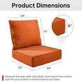 thumbnail image 6 of POCASSY 6" Thick Outdoor Chair Cushions Set of 6, 24" x 24" x 6" Outdoor Cushions for Patio Furniture, Deep Seat and High Back Cushion for Patio Rocking Dining Chair and Couch, Orange, 6 of 11