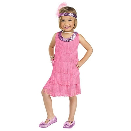 Toddler Pink Flapper Twenties Costume sz XL 4-6