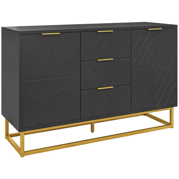HOMCOM 3-Door Storage Cabinet Sideboard for Dining Room, Living Room