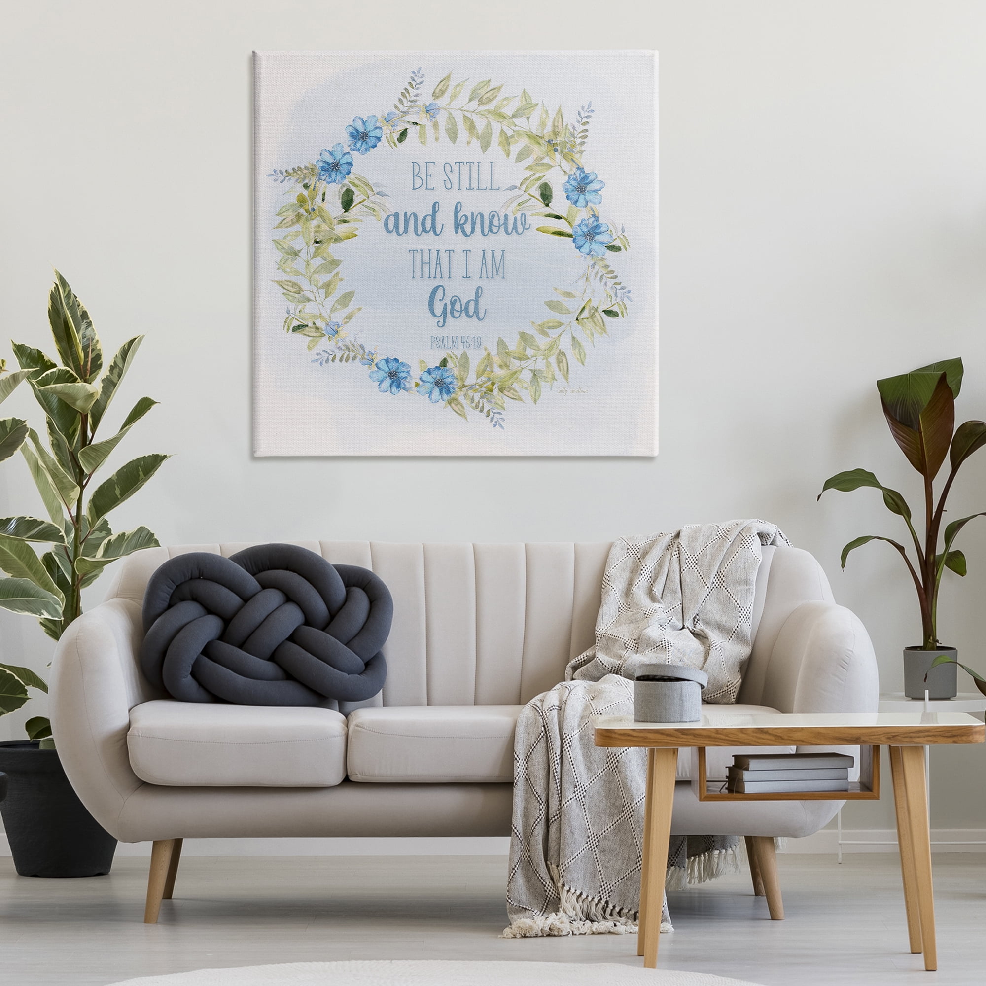 Stupell Industries Know I Am God Phrase Religious & Spiritual Painting Wrapped Canvas Art Print Wall Art, 36 x 36