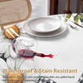 thumbnail image 4 of Round Tablecloth White Daisy Floral Waterproof Oil Proof Polyester Table Cloth Cover Decor for Home Dining Outdoor,Patio,Parties, 54" Dia. Rustic Farm Plaid Bow Wreath, 4 of 9