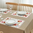 thumbnail image 4 of Linen Placemats Set Of 4 11.8x17.7 Inch,Pioneer Colorful Flowers Fabric Table Mats,Resistant Washable Wipeable Table Mat for Party Kitchen Dining Home Decor, 4 of 6
