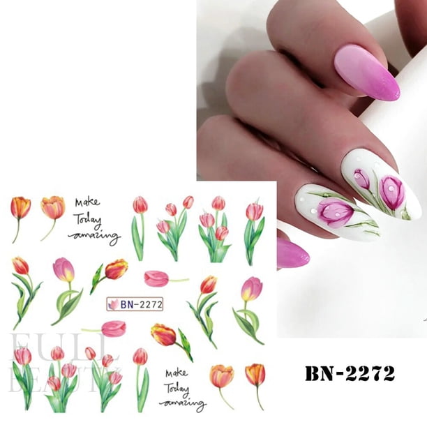 Pegatinas para uñas 5D, flores, decoración de líneas geométricas, deslizadores en relieve acrílico, marco dorado, calcomanías para uñas, flor de cerezo, manicura, GLJI-5D05 Dengxun unisex