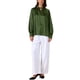 thumbnail image 2 of INSPIRAR CHIC Blusas Elegantes de Seda Satinada de Manga Larga con Escote en V para Mujeres XL Verde, 2 of 6