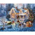 thumbnail image 2 of Kit de dibujo de diamantes de imitación de Navidad con forma redonda de taladro completo DIY 5D Likrtyny decoración de arte, 2 of 9