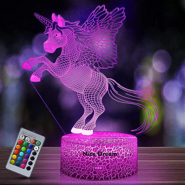 Regalos de unicornio para ninas lampara de luz nocturna de unicornio con control remoto juguetes de unicornios que cambian de 16 colores regalos de cumpleanos para ninos Walmart en linea