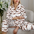 thumbnail image 6 of Lsque Dachshund Dog Puppy Pattern Long Sleeve Pajama Set for Women - Soft 2-Piece Sleepwear and Loungewear Set with Pockets, Comfy Nightwear-Small, 6 of 7