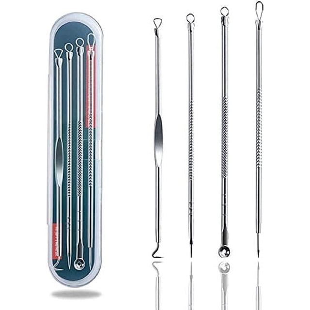 Kit de herramienta extractora de comedones y espinillas para eliminar puntos negros, tratamiento para imperfecciones, puntos blancos, eliminación de zit para una piel de la cara de la nariz sin