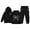 Black, variant on GobdXE Girls Leopard Bow Print Hoodie Jogger Pants 2Pcs Front Back Graphic Casual Tracksuit Set Size:6-7 Years