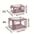 thumbnail image 3 of Large & Small Transparent Fabric Storage Bins with Metal Frame, Collapsible Organizer with Clear Doors for Under-Bed & Closet Storage, Pink/Green/Grey Foldable Design, 3 of 10