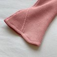 thumbnail image 5 of Mifsaly Girls Waffle Knit Wide Leg Pants High Waisted Flare Sweatpants with Pockets Solid Color Outdoor Play Lounge Clothes, 5 of 6
