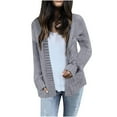 thumbnail image 2 of Hrsba Open Cardigan Sweaters for Women Solid Color Knit Sweater Outerwear with Side Pockets, 2 of 7