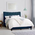 thumbnail image 4 of CorLiving Rosewell Adult Full Size Fabric Upholstered Bed with Vertical Channel Tufted Headboard, Navy Blue, 4 of 9
