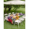 thumbnail image 4 of Outdoor Tablecloths with Umbrella Hole & Zipper, Spring Flowers Rectangle Tablecloth 52x70 Inch, Farmhouse Vintage Country Colorful Floral Waterproof Table Cloth, Patio/Pool/Picnic Table Covers, 4 of 8