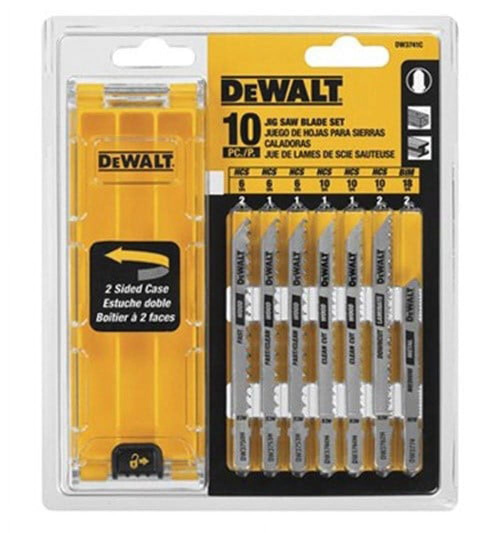 Dewalt DW3741C Jig Saw Blade Set, 10 Pieces, T-Shank