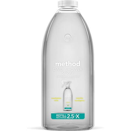 Method Daily Shower Cleaner Refill, Eucalyptus Mint, For Showers, Tile, Fixtures, Glass and Tubs, 68 Fl Oz (Pack of 1)
