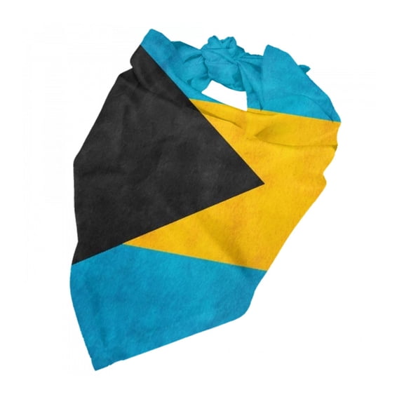 Retro Bahamian Flag Dog Bandana Dog Scarf Adjustable Bib Handkerchief Accessories For Small Medium Large Dogs