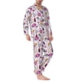 thumbnail image 2 of Balery Wine Pijama para Hombre de Dos Piezas con Manga Larga, Conjunto de Dormir y Descanso Suave con Bolsillos-Small, 2 of 7