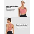 thumbnail image 2 of Mastectomy Sports Bra for Women,Wirefree Pocket Bra for Prosthesis, High Support, Breathable Activewear,Pink,L, 2 of 5