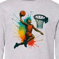 thumbnail image 4 of Inktastic Colorful Basketball Art for Sports Enthusiasts Long Sleeve Youth T-Shirt, 4 of 5