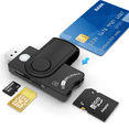 thumbnail image 1 of Lector de tarjetas inteligentes USB 4 puertos Hub USB, tarjeta CAC de acceso común USB, lector de tarjetas SDHC / SDXC / SD y Micro SD para SIM y MMC RS y 4.0 Sistema aplicable Windows, Linux / Unix,, 1 of 8