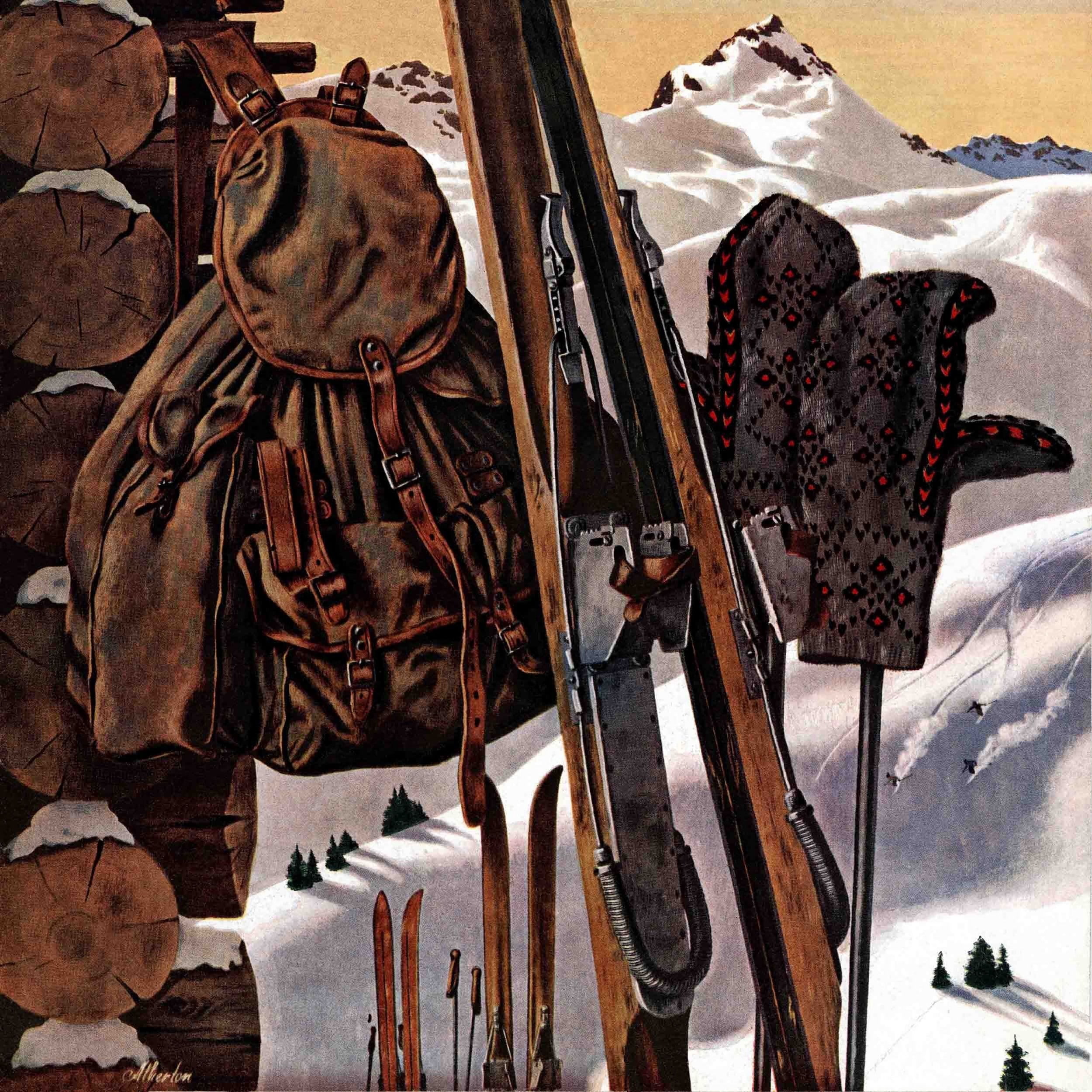 Marmont Hill Ski Equipment Still Life by John Atherton Painting Print on Canvas